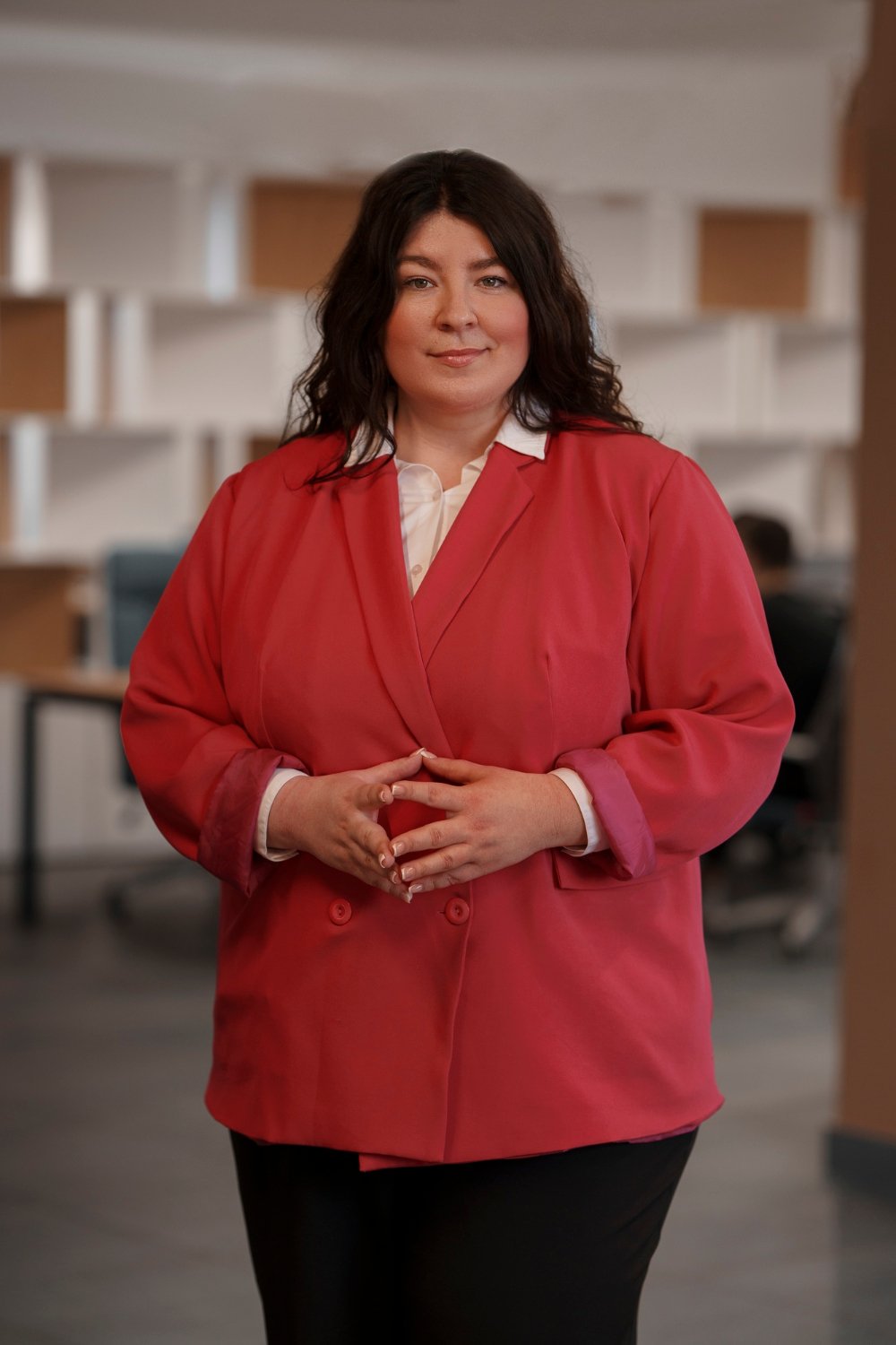 Headshot of a standing female personal injury attorney